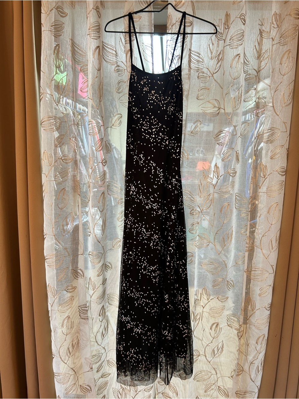 Black Sequin Slip Dress - Elegant Evening Dress